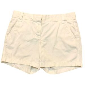 J. CREW Chino Shorts 100% Cotton Women’s 4 White Flat Front Pockets.